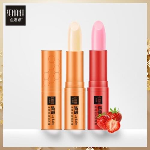 1pcs Natural Strawberry /Honey Moisturizing Lip Balm Hydration Colorless Refine Repair Wrinkles For Woman Winter Lip Care Tool
