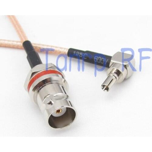 10PCS 6inch mini BNC female nut bulkhead to CRC9 male right angle RF adapter connector 15CM Pigtail coaxial jumper cable RG316