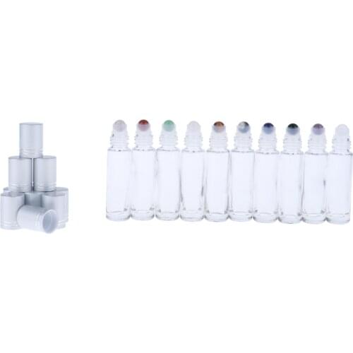 10Pcs Roll-on Glass Bottle Refillable Bottle For Essential Oils Perfume Home Hotel Salon SPA Use