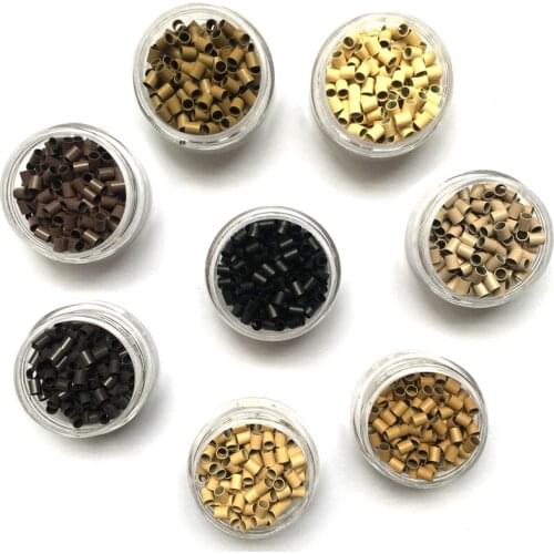 1000pcs Copper Tube Beads Micro Link Rings Lined for Hair Extensions 322838mm Mini Locks Ring Straight Copper Micro Ring