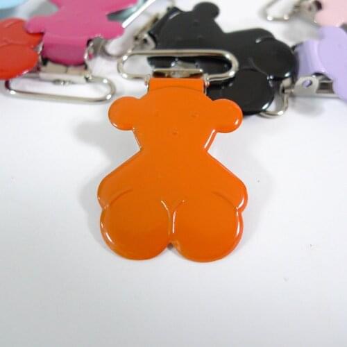 25PCS 1" 25mm #06 ORANGE Color Teddy Bear Suspender Clips Pacifier Holder Clips