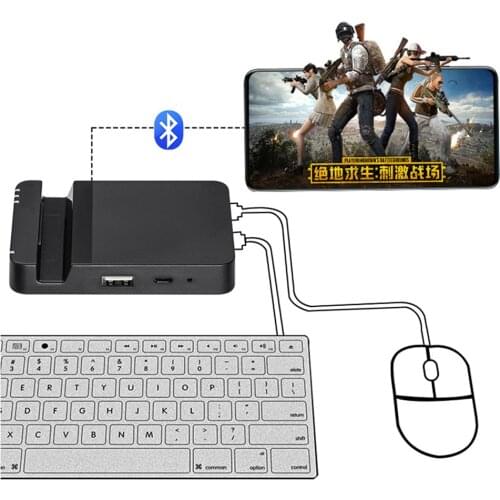 Keyboard Mouse Converter Adapter Dock for PUBG Mobile Game for Android System Bluetooth Connect Phone Fast-aiming Shooting