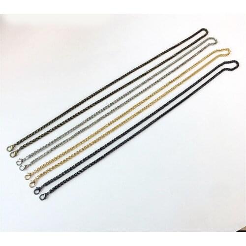 10pcs Kniting Cross 7mm Width 120cm Length Lock Metal Purse Frame Chains Chain Straps for Sewing Bag Craft Accessories