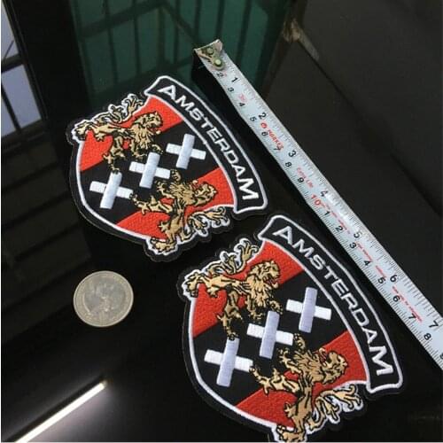 Football Club AMSTERDAM Badges Iron On Embroidered Patch For Cloth Cartoon Badge Patches Sticker Garment Appliques DIY Accessory