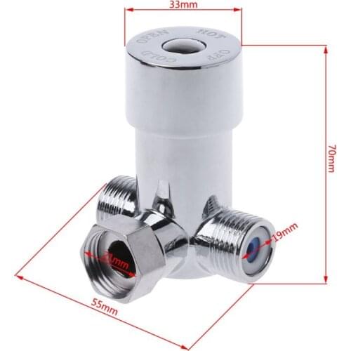 G1/2" Hot & Cold Water Mixing Valve Thermostatic Mixer Two In & One Out G88B