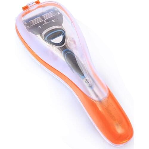 Delicate Portable Delicate Men Orange Outdoor Razor Shaver Blade Travel Case Razor Handle Holder Box