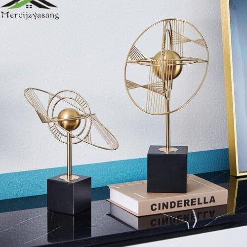 Creative Home Decoration Accessories for Living Room Metal Globe Ornament Office Cabinet Desk Adornment Christmas Gift LBJ01