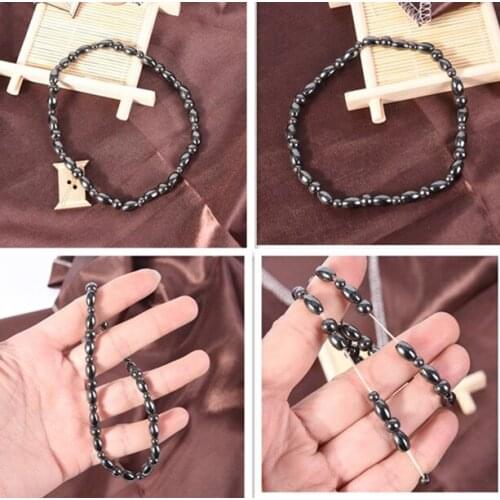 1PCS Healthy Weight Loss Magnetic Therapy Anklet Shellhard Beads Ankle Bracelet For Women Men Sliming Black Foot Chain
