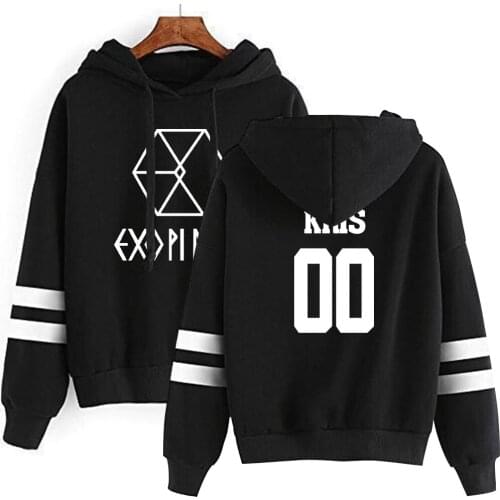Men Hoodies Sweatshirts Korea EXO men team figure printed Harajuku Headwear Hoodie Hip Hop Stranger Things Streetwear
