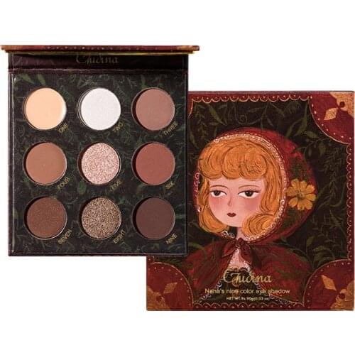 9 Colors Matte Glitter Eye Shadow Palette Rose Cherry Bloss Palette Pigmented Powder Profesional Make Up Eyeshadow Pallete