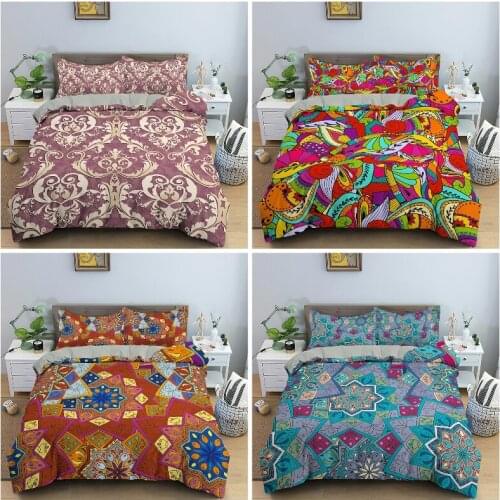 Bohemia Bedding Set Mandala Duvet Cover Bedclothes Pillowvase Queen King Size Quilt Cover for Kids Home Textile