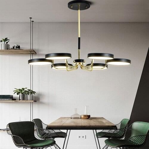 Modern minimalist household LED chandelier dining room lamp bedroom lamp childrens room lamp villa light luxury chandelier