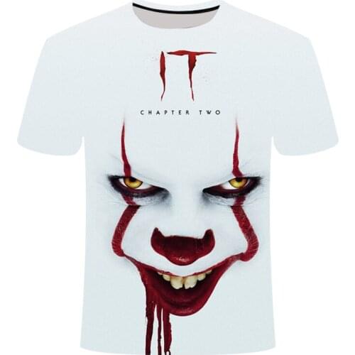 Horror Movie It Penny Wise Clown Series 3D Printing Casual T-shirt Men and Women Hip-hop Streetwear Mens T-shirt