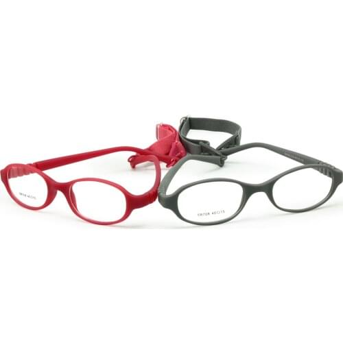 Babys Glasses Frame with Strap & Regular Lenses Size 40/15, No Screw Safe Bendable, Boys Girls Infants Eyeglasses with Cord