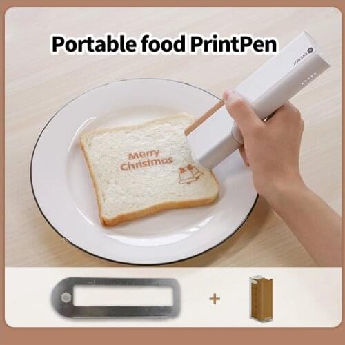 PrintPen Coffee Print PrintPen Portable Inkjet Printer Handheld Edible Food Printer in Bread Cake Coffee Mold Latte Baking Mold
