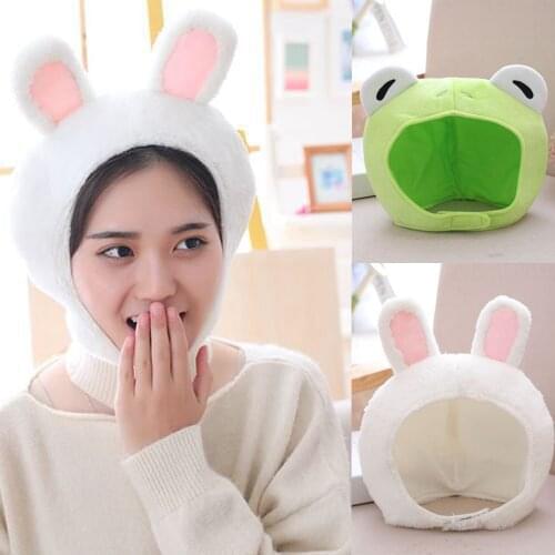 Women Girls Easter Cute Rabbit Frog Animal Earflap Hat Winter Warm Plush Beanie Cap Cosplay Costume Party Supplies Photo Props