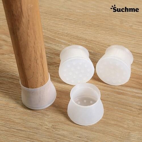 8pcs/lot Silicone Chair Leg Caps Feet Pads Furniture Table Covers Socks Floor Protectors Round Non-Slip Cup Table Foot Cover