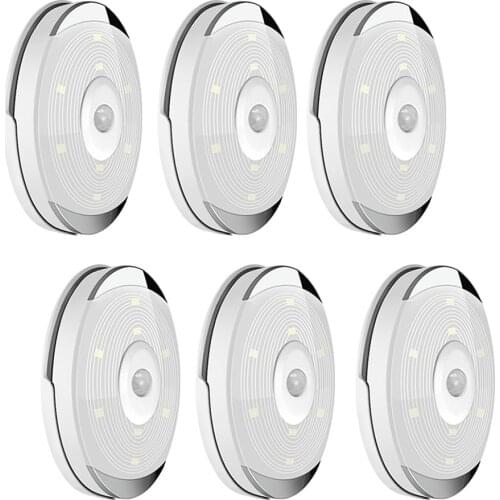 PIR Motion Sensor Under Cabinet LED Kitchen Lights Battery Night Lamp Stairs/Closet/Wardrobe Lighting LED Puck Lights Warm White