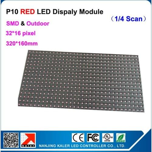 TEEHO10mm P10 indoor red led screen module 32*16 pixel dot matrix module panel constant current for p10 led display board