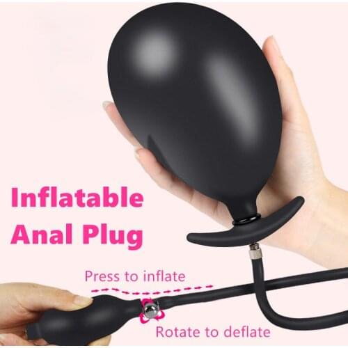 Super Large Inflatable Big Butt Plug Pump Anal Dilator Massager Expandable No Vibrator Anal Balls Sex Toys for Women Men Gay