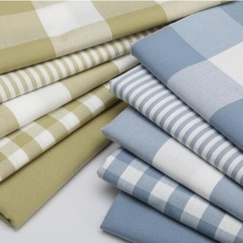 High Quality Cotton Linen Plaid Stripe Fabric For Handmade Hometextile Fabric Cloth Sofa Curtain Bag Cushion Tablecloth Material