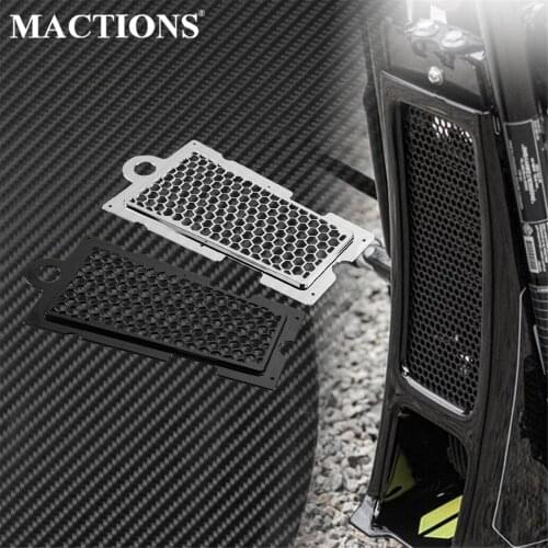 Honeycomb Mesh Motorcycle Radiator Guard Grille Grill Protection Cover Black/Chrome For Harley Softail Breakout FatBoy Slim FLSB
