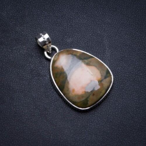 Natural Ocean Jasper Handmade Unique 925 Sterling Silver Pendant 1.5" X1581