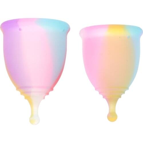1PCS Feminine Hygiene Menstrual Lady Cup Colorful Women Cup Silicone Menstrual Cup Health Care Period Cup
