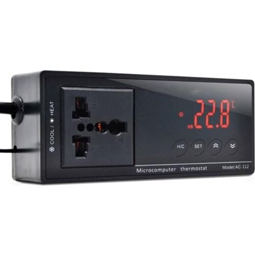 10A AC-112 Outlet Thermostat Digital Temperature Controller Aquarium Heater Accessories with Waterproof Sensor