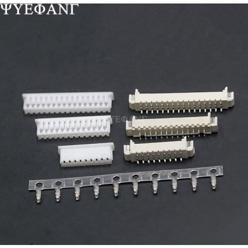 10 SETS JST 1.25mm Connector Horizontal SMD Socket 1.25 Pitch Pin Header 2P/3P/4P/5P/6P/7P/8P/9P/10Pin For 1.25mm Plug