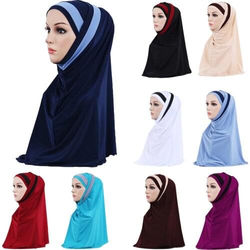 12PCS Muslim Hijab Islamic Jersey Turban Women Under Scarf Bone Bonnet Ninja Inner Cap Head Scarf Full Cover Inner Hijabs Wrap