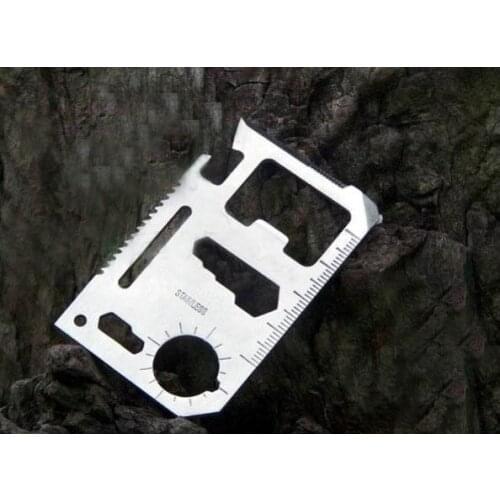 200PCS Stainless Steel Multi Credit Card Tools, bottle opener, Portable Pocket Wallet Tool Knife With Leather Package