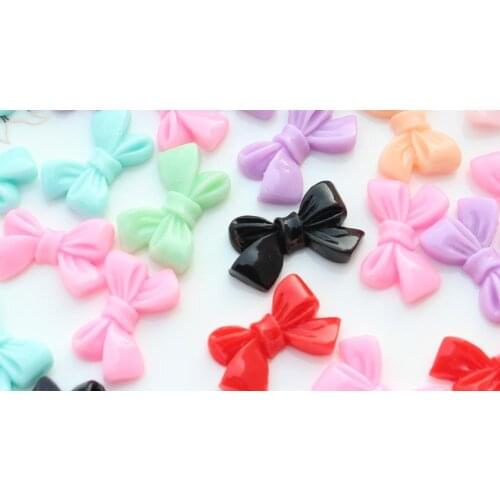 200pcs lovely Mixed Resin Bow Cabochons (24mm) Cell phone decor, hair pin, rings DIY