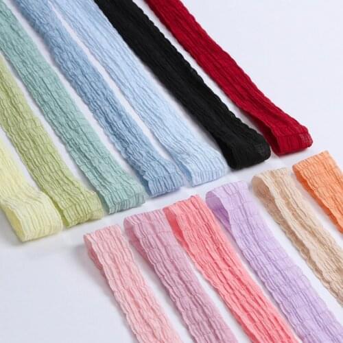 5 yards/lot Bamboo Joint Wrinkled Yarn Ribbon DIY Bow Hair Accessories Clothing Decoration Trim Gift Bouquet Packaging Material