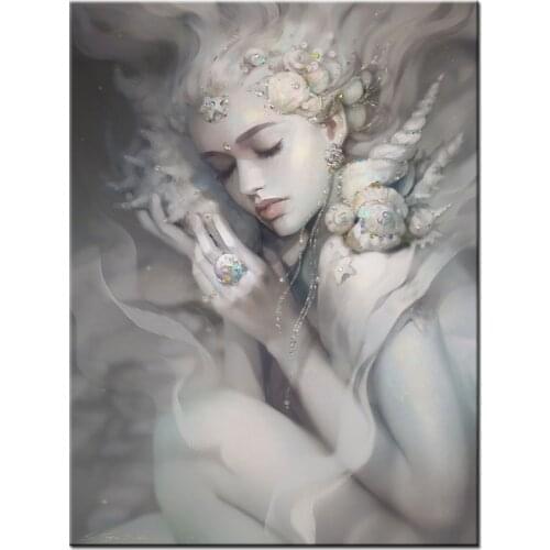 5D Diy Diamond Painting Sleep Angel Rhinestone Crystal Full Square Round Drill Mosaic 5D Woman Mazayka Wall StickersZP-4492