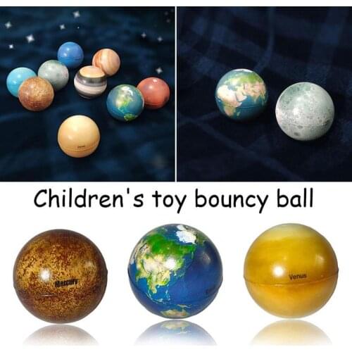 6.3 cm Planet Earth Globe Ball Bouncy Sponge Elastic Fun Colorful Gift Squishy Toy C1X9