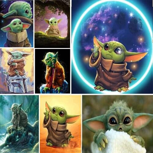 5D DIY Diamond Painting Disney Yoda Star Wars Full Square Drill Diamond Embroidery Picture of Rhinestone Mosaic Home Decor