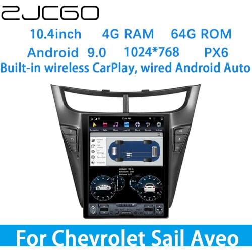 ZJCGO Car Multimedia Player Stereo GPS DVD Radio Navigation Android Screen System for Chevrolet Sail Aveo 2015~2020