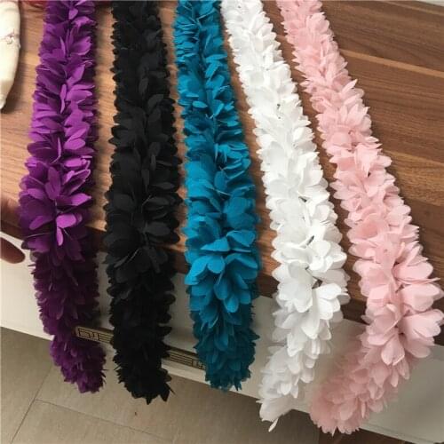 Free Shipping Chiffon Flower Petals Lace Accessories DIY Material Width 6cm 2Yds/lot