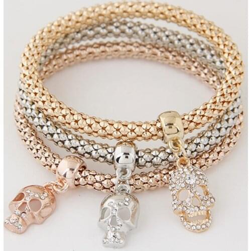 YADA Gothic Punk Skull Pendant Bracelets&Bangles Charm For Women Friendship Bracelet Jewelry Halloween Gift Bracelet BT210017