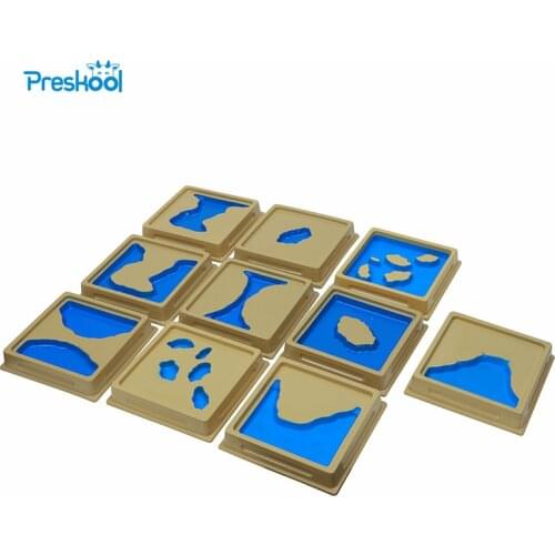 Baby Toy Montessori Geography Mould Land and Water Form Trays Set 1 Set 2 Early Childhood Education Kids Brinquedos Juguetes