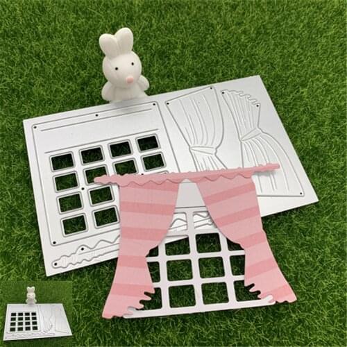 Double open curtain metal cutting mold DIY handmade craft scrapbook album card paper embossed decoration