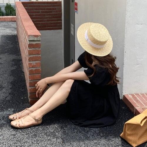 French sweet hot girl sex appeal a word collar pure desire wind super fairy princess skirt irregular dress summer