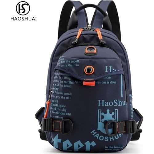 HAOSHUAI Sling Bags Chest Shoulder Backpack Crossbody Bag Small Backpack Nylon