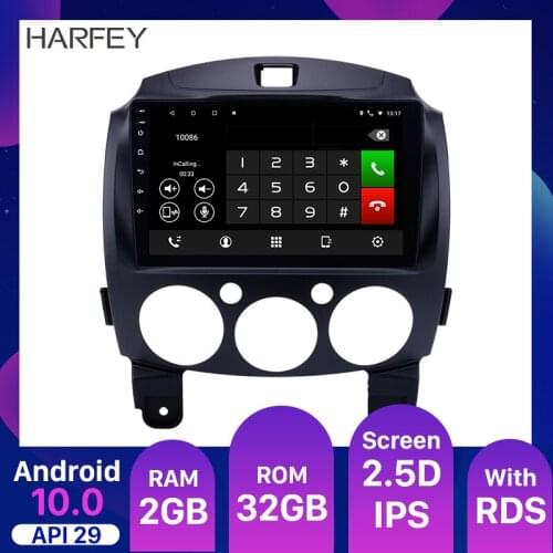 Harfey GPS Navi Car Radio Android 10.0 Multimedia 9inch Player For MAZDA 2/Jinxiang/DE/Third generation 2007 2008 2009 2010-2014