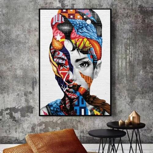 Watercolor Street Graffiti Art Poster Pictures Woman Abstract Pop Art Girls Canvas Paintings for Home Aesthetic Room Decor