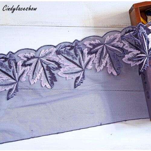 1Meter Dark Blue Pink Embroidered Lace Trim Applique Sewing Lace Fabric Underwear Lingeire Lace Trimmings Clothing Accessories