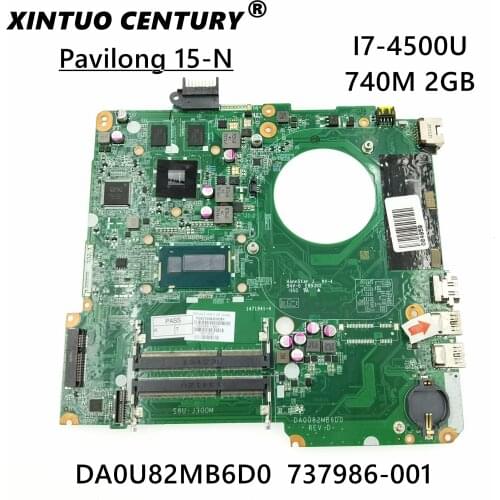 For HP 15-N Series Laptop Motherboard With I7-4500u CPU GT740M 2GB GPU 737986-001 737986-501 DA0U82MB6D0