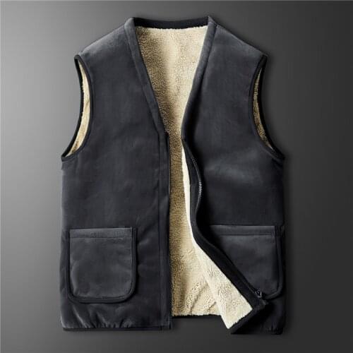 Male Jacket Vests Winter Thick Warm Autumn Warm Fleece Young Old Mens Vest Jacket Velvet Sleeveless Mens Vest Gilet Clothing