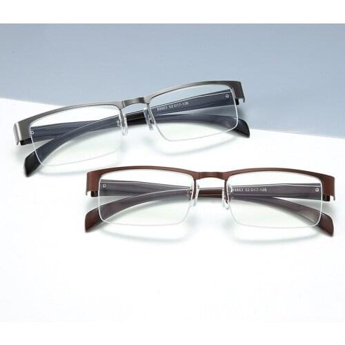 Men Half-frame Resin Computer Glasses Anti-blue Light Reading Glasses Mens Business Reading Glasses +1.0 To +4.0